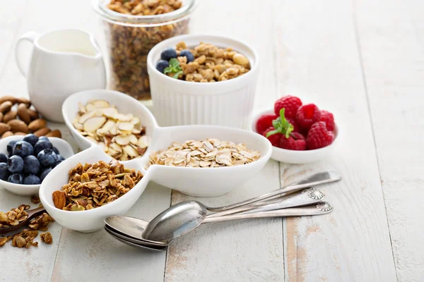 Breakfast items on the table Stock Photo