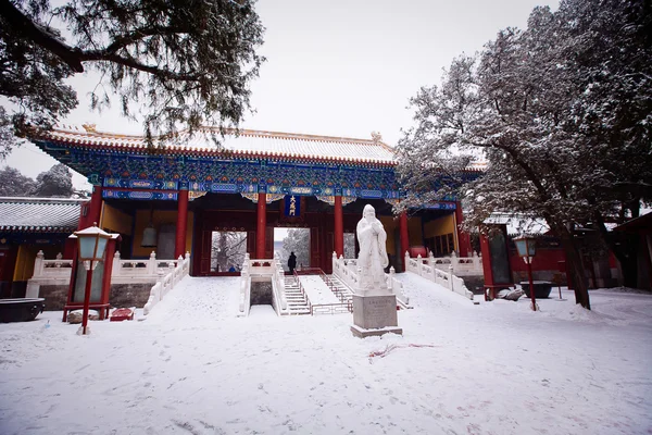 Konfucius Temple i Beijing. Vintertid . – stockfoto