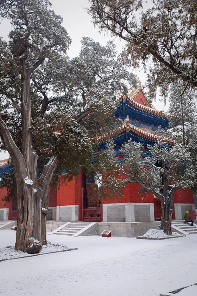 Konfucius tempel i Peking. På vintern. — Stockfoto