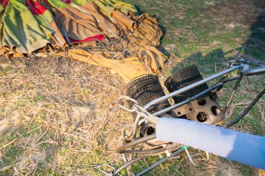 Uçuş sıcak hava balonu Laos için hazırlanıyor