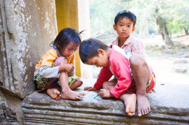 Siem Reap, Kamboçya - 4 Şubat 2014: bir grup kimliği belirsiz  