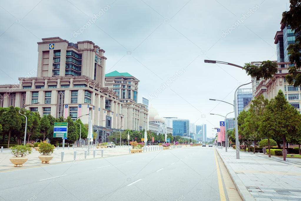 Empty City Street in Hot Summer weather