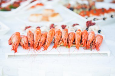 Kral bir ziyafet karides. Başlangıç olarak tablo