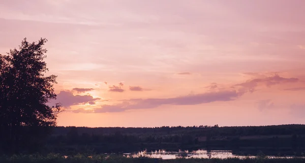 Sunset on the river — Stock Photo, Image