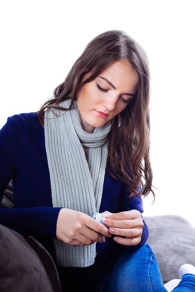 Young woman having flu — Stock Photo, Image