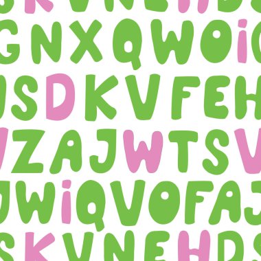 Beyaz arkaplanda harfleri olan kusursuz desen