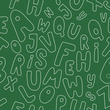 Yeşil sırtüstü harf ile kusursuz desen