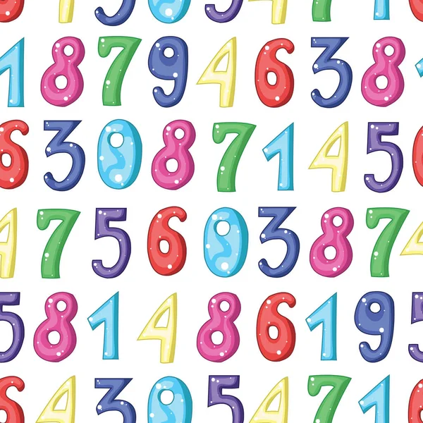 Seamless Pattern Numbers White Background — 스톡 벡터