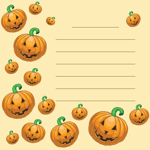 Beautiful Greeting Card Halloween Pumpkins — 스톡 벡터