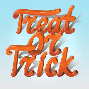 Çizgi film hacimsel sözcükleri grafiksel arkaplanda şaka mı şeker mi. Cadılar Bayramı tebrik kartları için kullanılabilir. Vektör çizimi. EPS 10. 