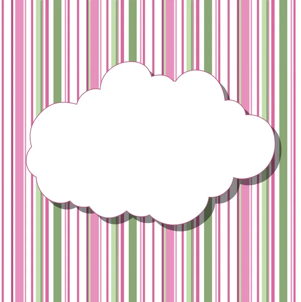 Cartoon White Cloud Shadow Striped Colored Background Can Used Greeting — Stock Vector