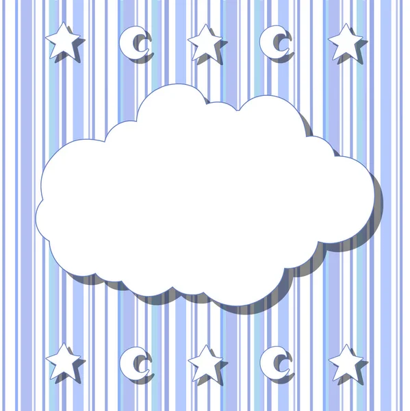 Rajzfilm Fehér Felhő Árnyék Csíkos Színű Háttér Használható Üdvözlőkártyák Weboldalak — Stock Vector