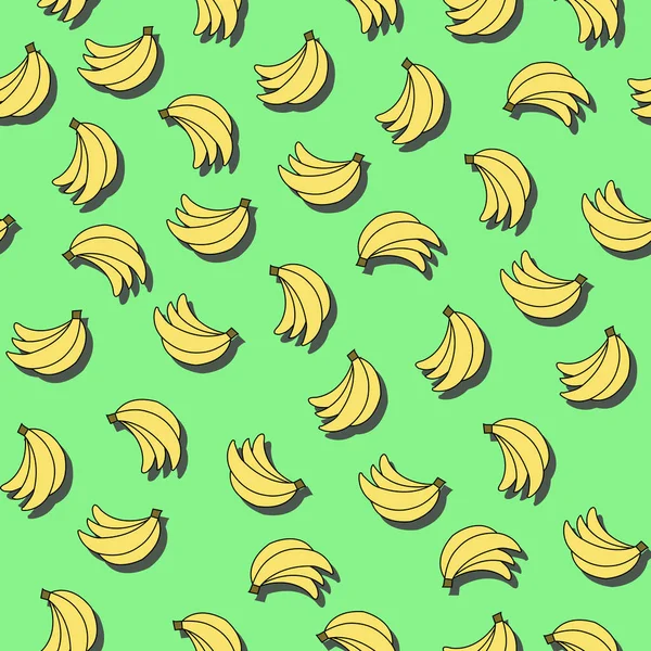 Płynny Wzór Bananami Zielonym Tle Może Być Stosowany Tapet Wypełniania — Wektor stockowy