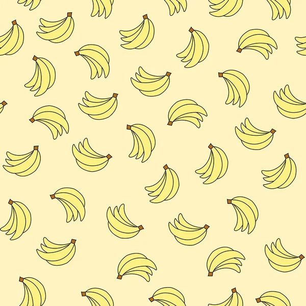 Płynny Wzór Bananami Żółtym Tle Może Być Stosowany Tapet Wypełniania — Wektor stockowy