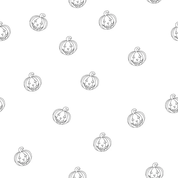 Modèle Halloween Dessin Animé Sans Couture Avec Des Citrouilles Peut — Image vectorielle