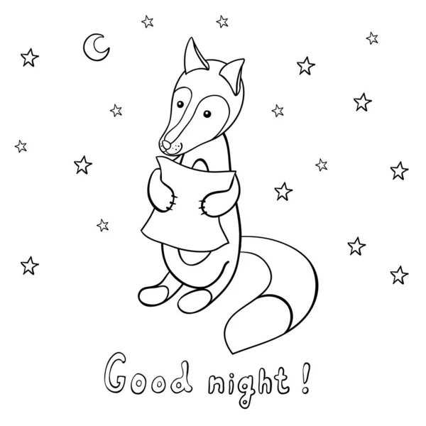 可爱的卡通狐狸 枕头与白色背景隔离 矢量图解 Eps — 图库矢量图片
