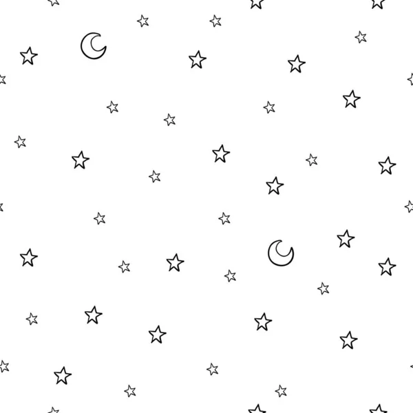 Yıldızlı Aylı Kusursuz Desen Geceler Duvar Kağıdı Şablon Dolguları Tebrik — Stok Vektör