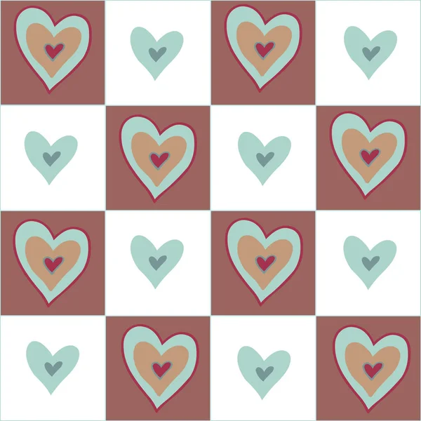 Krásný Hladký Hnědý Vzor Pěkným Srdcem Lze Použít Tapety Vzorové — Stockový vektor