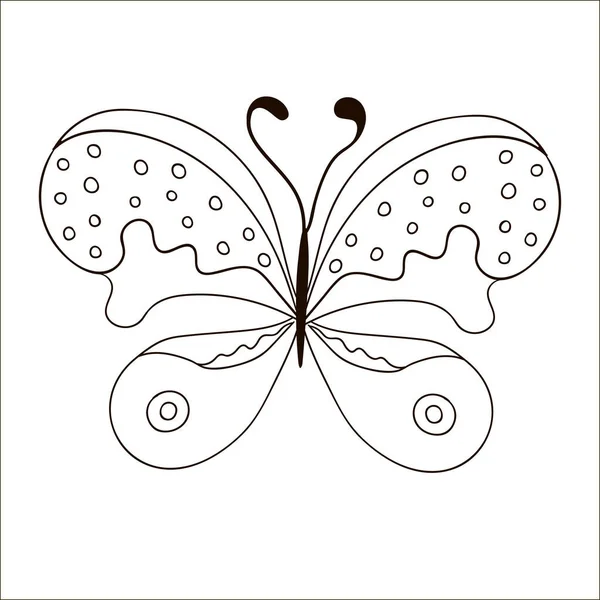 可爱的卡通蝴蝶被白色背景隔开了 很适合染色 矢量图解 Eps — 图库矢量图片