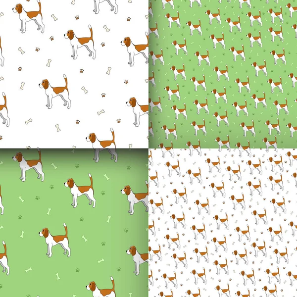 Nahtloses Muster Mit Süßem Hund Beagle Züchten Kann Für Tapeten — Stockvektor