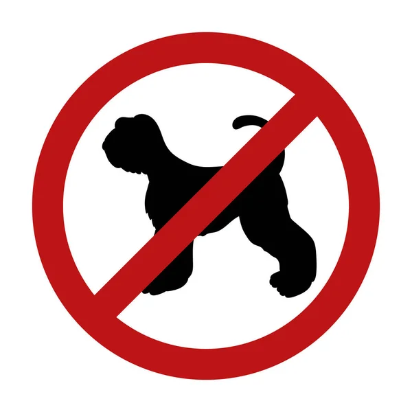 Signo Prohibición Perros Aislado Sobre Fondo Blanco Silueta Negra Raza — Vector de stock