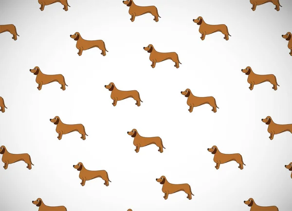 Открытка Милыми Мультяшными Собаками Породная Такса Подходит Обоев Наполнителей Шаблонов — стоковый вектор