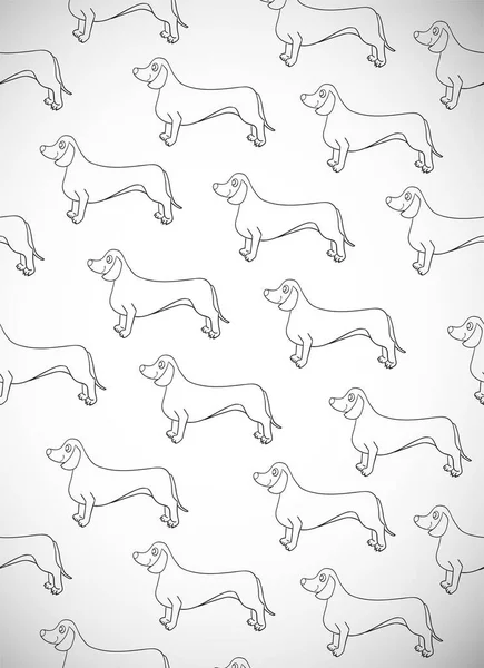 Интересная Поздравительная Открытка Удивительной Контурной Собакой Породная Такса Можно Использовать — стоковый вектор