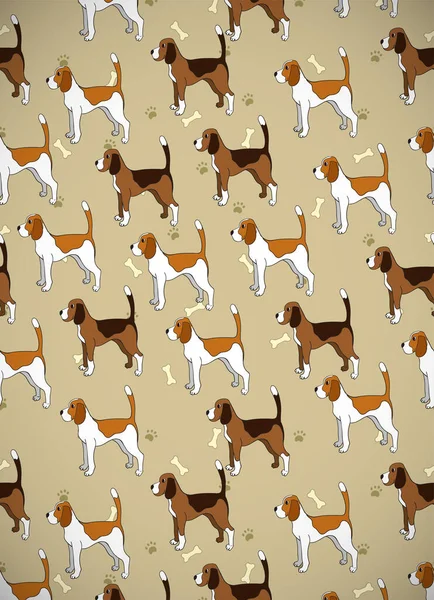 Fantastiskt Gratulationskort Med Söt Tecknad Hund Ras Beagle Kan Användas — Stock vektor
