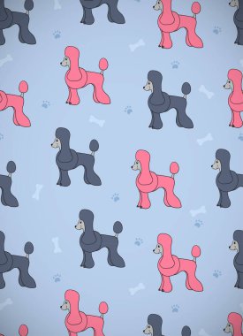 Çizgi filmlerdeki sevimli köpeklerin olduğu harika bir tebrik kartı. Yavru kaniş. Duvar kağıdı, şablon dolguları, tebrik kartları, web sayfası geçmişleri, ambalaj kağıdı ve tekstil veya kumaş için kullanılabilir. Vektör illüstrasyonu.