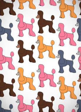 Çizgi filmlerdeki sevimli köpeklerin olduğu harika bir tebrik kartı. Yavru kaniş. Duvar kağıdı, şablon dolguları, tebrik kartları, web sayfası geçmişleri, ambalaj kağıdı ve tekstil veya kumaş için kullanılabilir. Vektör illüstrasyonu.