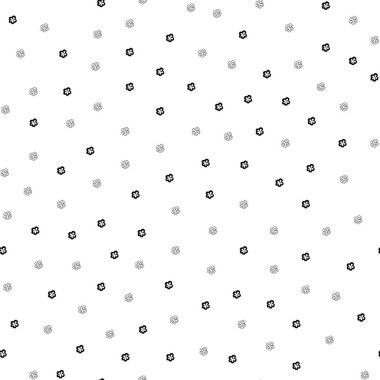 Beyaz arka planda küçük siyah çiçekli kusursuz desen. Yüzey tasarımı, tekstil, kumaş imalatı, ambalaj kağıdı için iyi. Vektör.