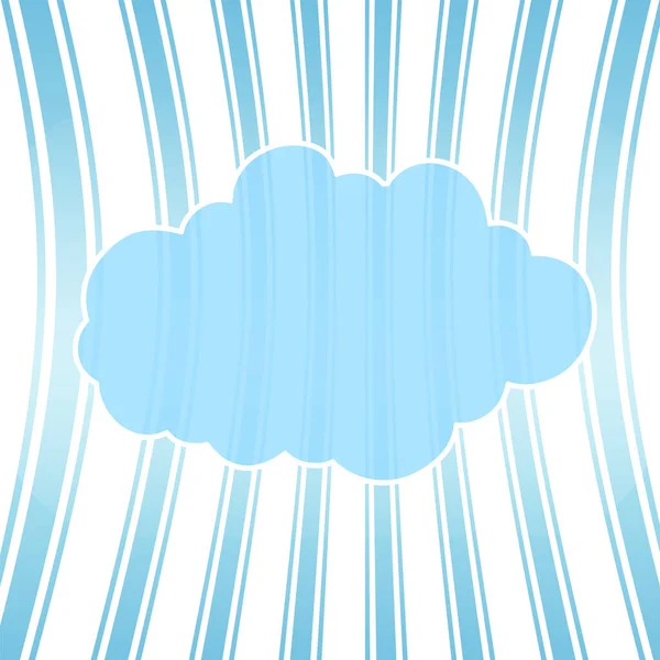 Nube Dibujos Animados Con Sombra Sobre Fondo Rayado Puede Utilizar — Vector de stock