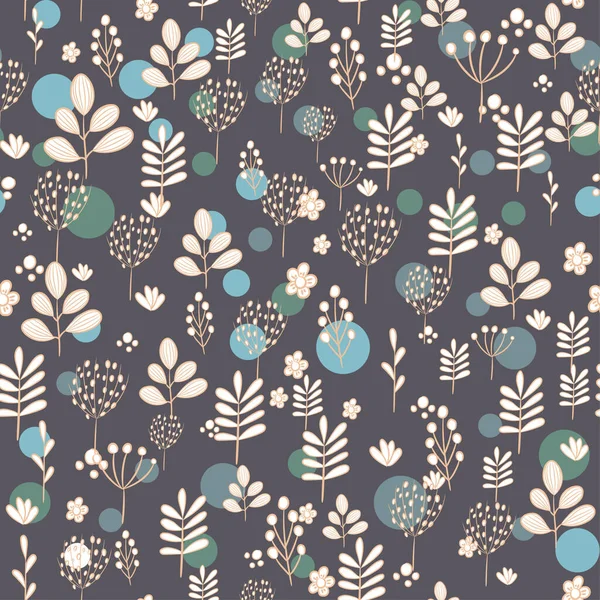 Motif Sans Couture Avec Des Silhouettes Claires Fleurs Plantes Sur — Image vectorielle