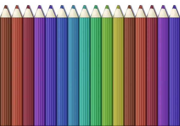 Horizontal Background Set Color Pencils Vector Illustration Album Orientation — Stock Vector