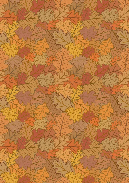 秋のオークの葉と垂直自然背景 ベクターイラスト — ストックベクタ