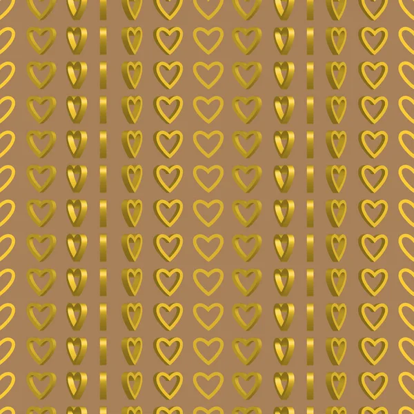 Patrón Amarillo Sin Costuras Con Corazones Giratorios Fondo Vectorial — Archivo Imágenes Vectoriales