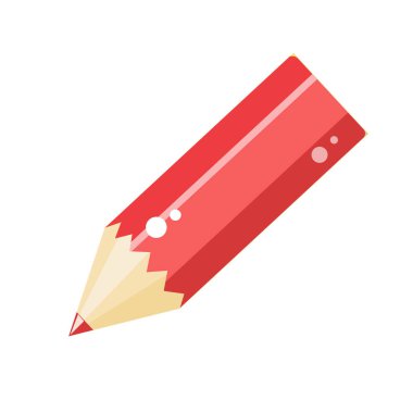 Beyaz arka planda izole edilmiş kırmızı çizgi film kalemi. Vektör illüstrasyonu