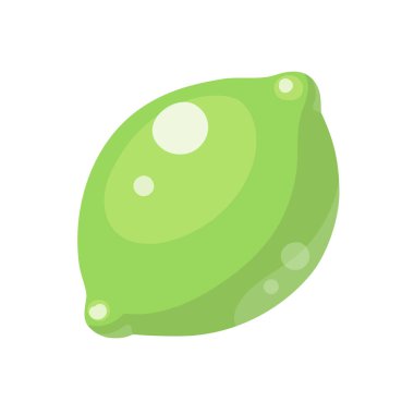 Beyaz arka planda karikatür limonu var. Tam meyve. Vektör illüstrasyonu