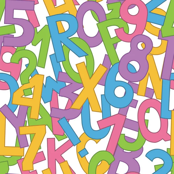 Nahtloses Muster Mit Großen Buchstaben Und Zahlen Vektor — Stockvektor