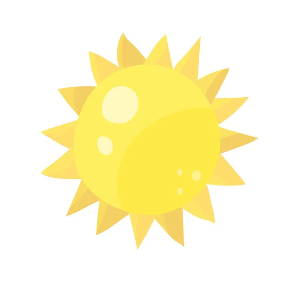 Cartoon Sun Isolated White Background Vector Illustration — Stock Vector