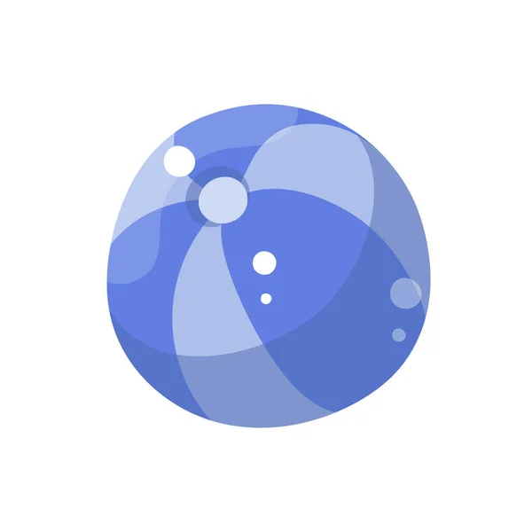 Κινούμενο Μπλε Φουσκωτή Μπάλα Λευκό Φόντο Εικονογράφηση Διανύσματος — Διανυσματικό Αρχείο