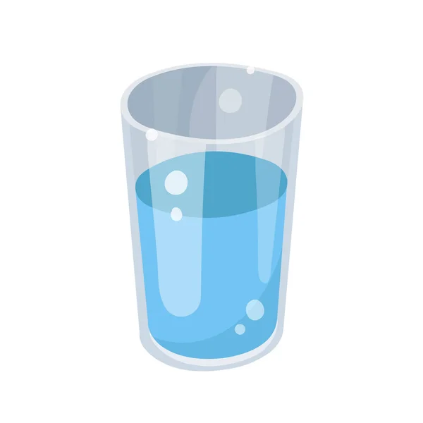 Glas Mit Isoliertem Wasser Auf Weißem Hintergrund Vektorillustration — Stockvektor