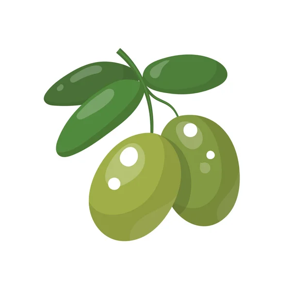 Aceituna Dibujos Animados Aislada Sobre Fondo Blanco Ilustración Vectorial — Vector de stock