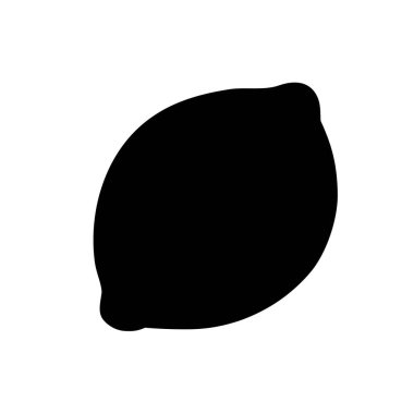 Limonlu çizgi film beyaz arka planda izole edildi. Vektör çizimi. Siyah siluet.