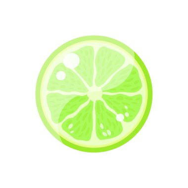 Beyaz arka planda izole edilmiş taze narenciyenin yarısını tasvir eden karikatür tarzı kireç meyveleri. Vektör illüstrasyonu.