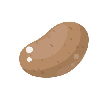 Çizgi film sebze patatesi. Tam formda. Vektör illüstrasyonu beyaz arkaplanda izole edildi