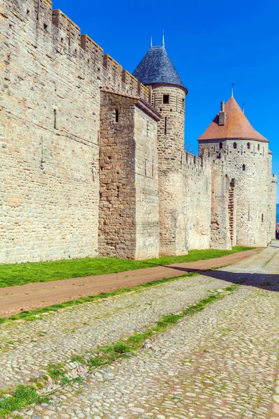 Towers of Medieval Castle, Carcassonne — Stock Photo, Image