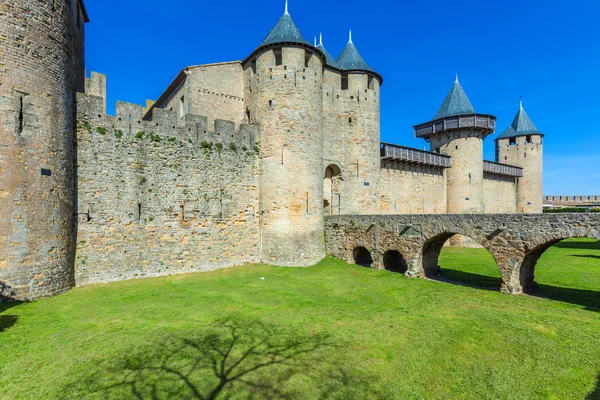 Torri del Castello Medievale, Carcassonne — Foto Stock