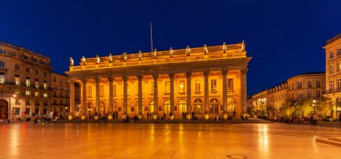 Büyük tiyatro, gece, Bordeaux