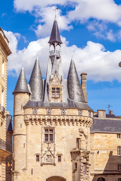 Grosse Closhe Bell Tower Ancient Clock, Bordeaux — Stock Photo, Image